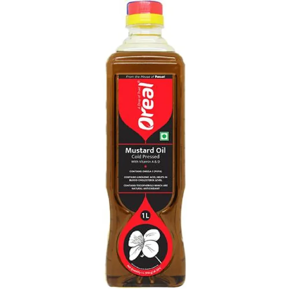 OREAL Kacchi Ghani - Mustard Oil, 1 L Bottle-1.webp